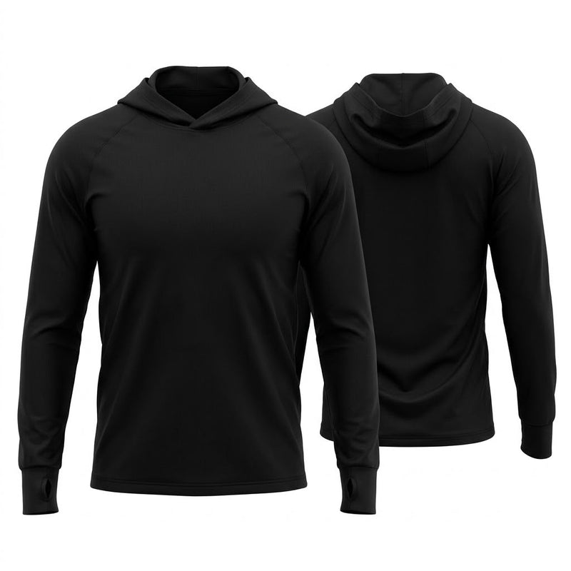 Men's Hooded Training Top with Thumbholes - detail view
