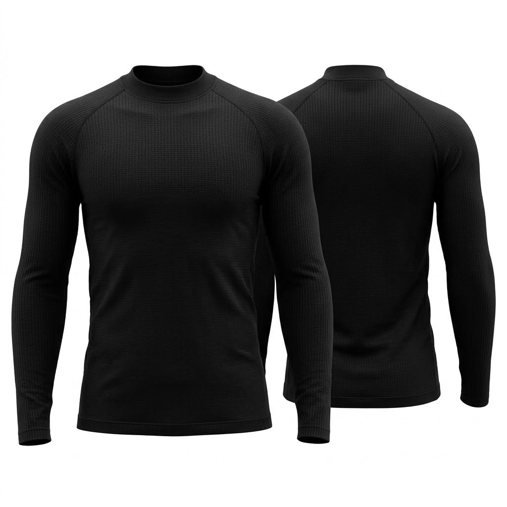 Men's Seamless Long Sleeve Base Layer - detail view