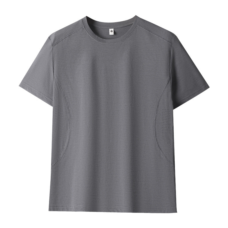 Men's Quick-Dry Gym T-Shirt - Loose Fit Crew Neck Training Top in Charcoal