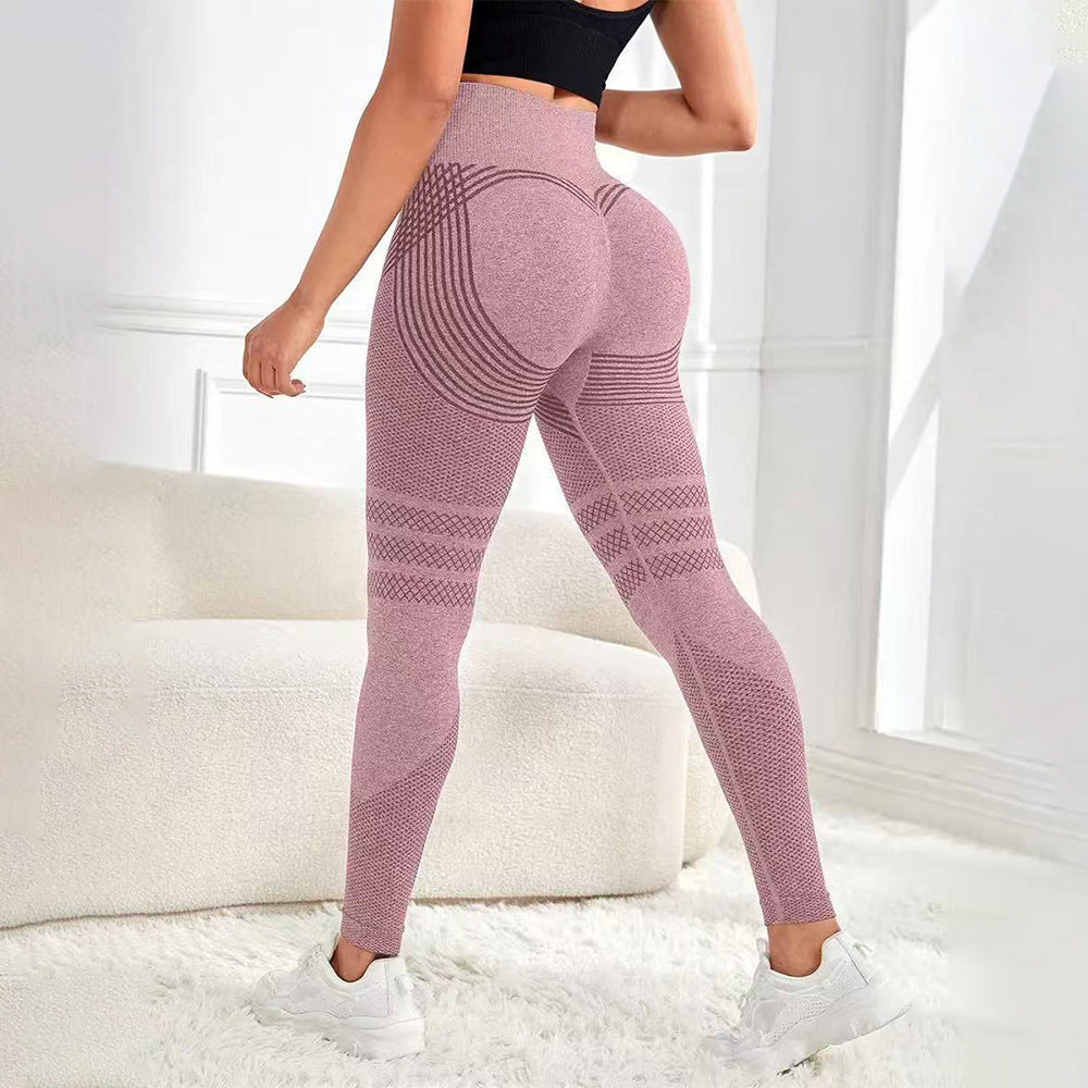 Women's Seamless High-Waisted Yoga Leggings - Gym & Workout Leggings in Pink