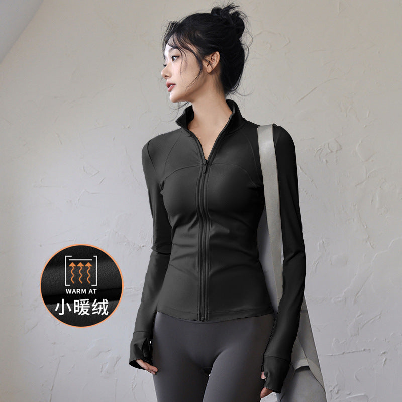 Women's Long Sleeve Gym Top - Quick-Dry, Standard or Fleece-Lined in Black (2)
