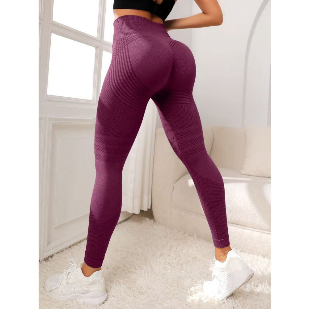 Women's Seamless High-Waisted Yoga Leggings - Gym & Workout Leggings in Plum