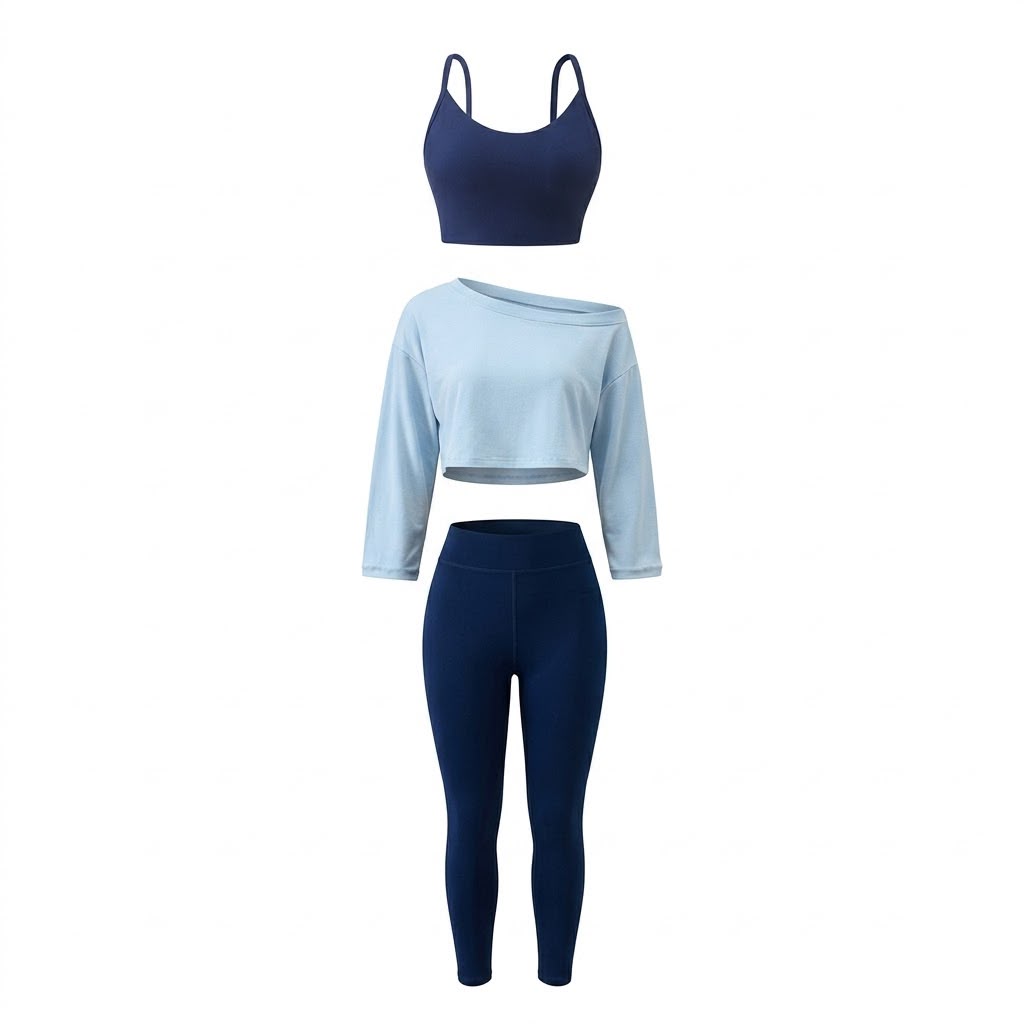 Women's Seamless 3-Piece Yoga Set - detail view